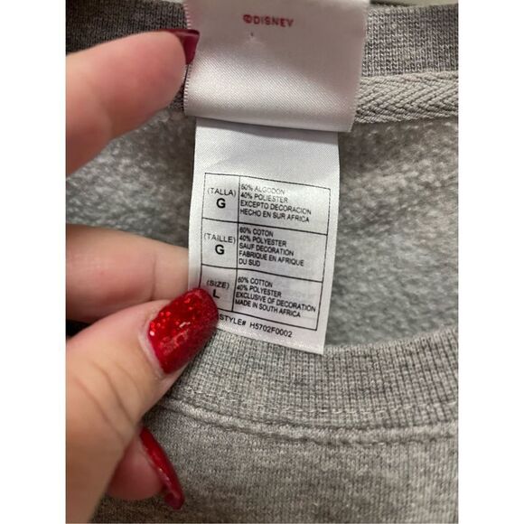 Disney Eyeore Mopey State Embroidered Gray Sweatshirt s L - Picture 4 of 5